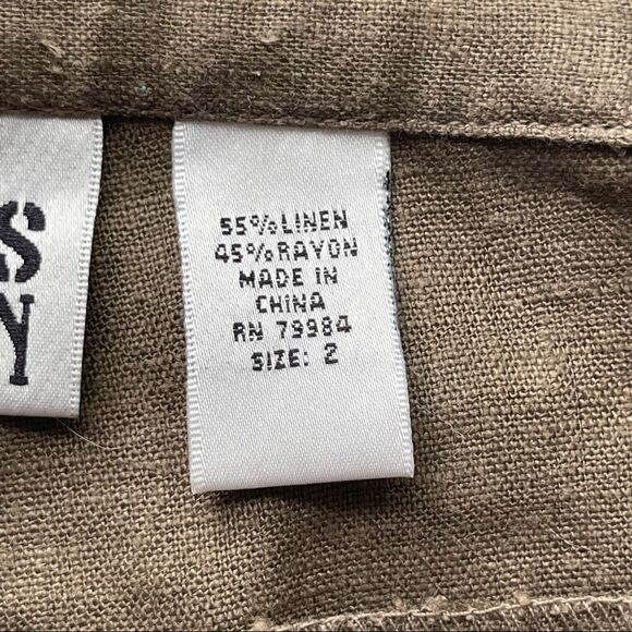 Chico's Linen Blend Straight Leg Ultimate Fit Pants in Brown - Picture 4 of 9